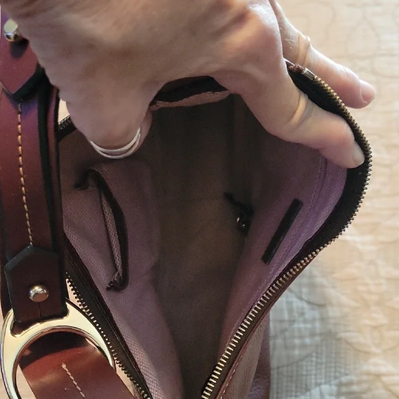 Dooney & Bourke Brown Leather Shoulder Bag - Picture 3 of 6